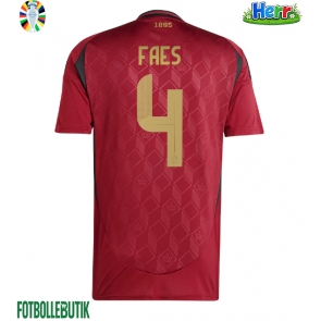 Belgien Wout Faes #4 Hemmatröja EM 2024 Kortärmad